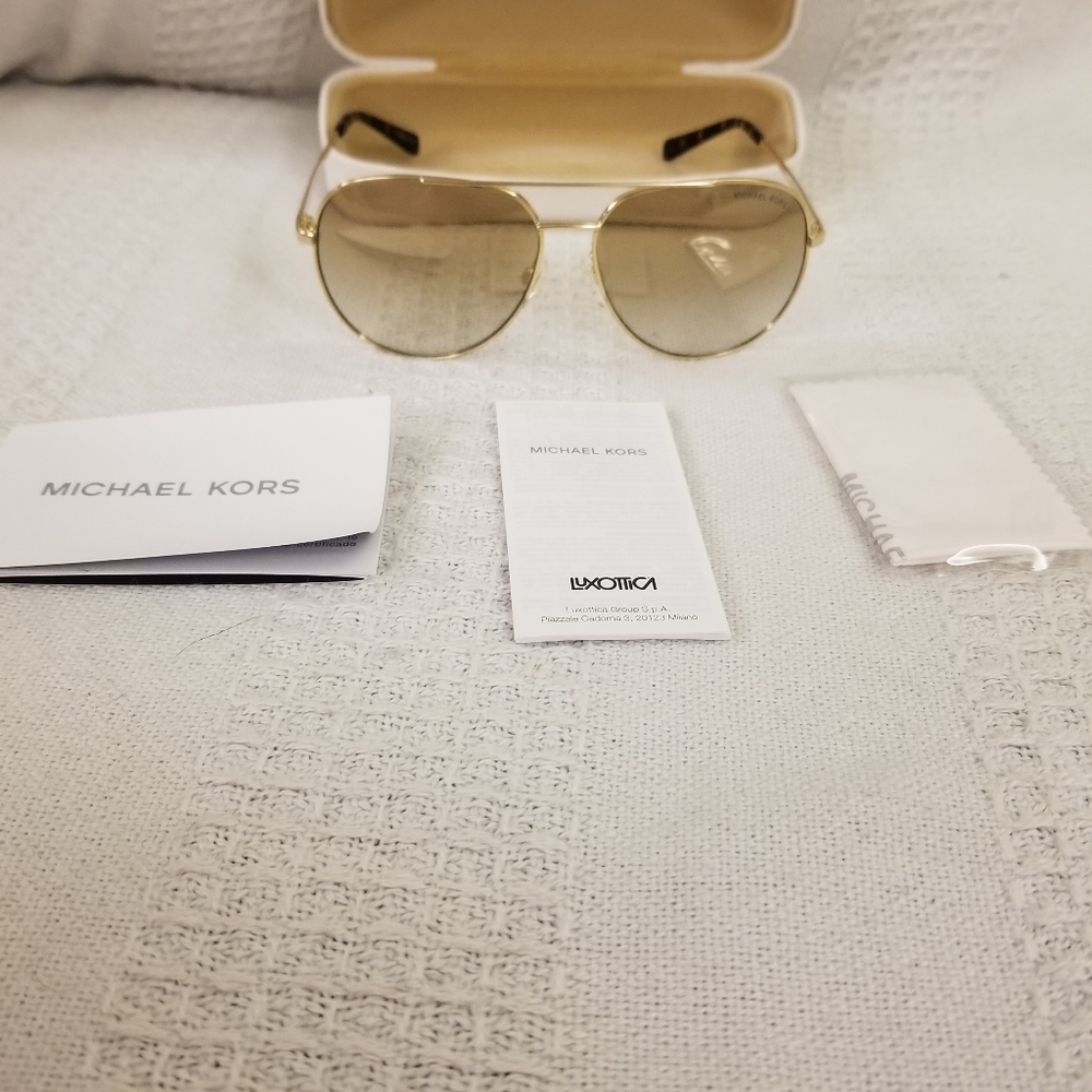 Michael Kors Aviator Sunglasses, Gold
